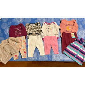 LOT of 10 Pc Baby Girls Clothes #GRL, size 3 mos, Winter/Fall Outfits